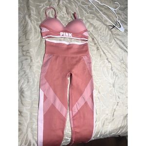 Pink Sport bra and legging